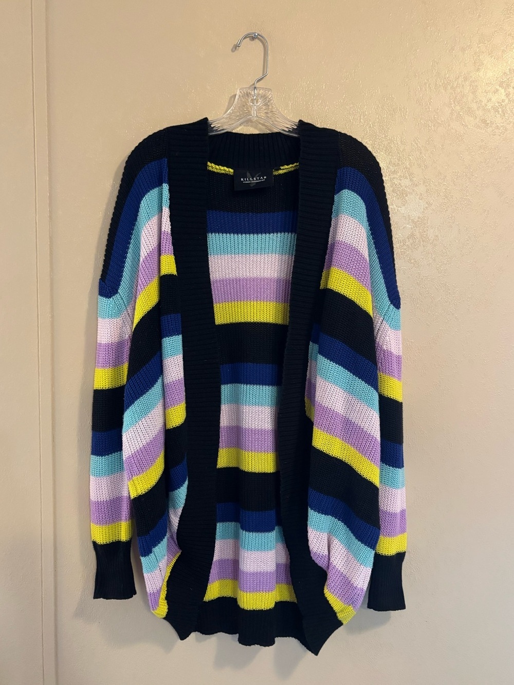 Killstar Neon Rainbow Oversized Cardigan Shrug Unisex sz L